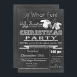 Chalkboard jul - inbjudan till Ugly sweater Party<br><div class="desc">Roligt Chalkboard-inbjudningar till besöksgrupper för julmatchning</div>
