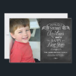 Chalkboard jul Önskemål Julkort<br><div class="desc">Holidagshälsningar visas på det här unika kalenderkortet stil jul och nyårskort. Typografi som ska se ut som krita på en tavla ordnas under en banderoll för att skicka ditt bästa. Anpassa med egna namn eller egna meddelanden. Lägg till fotografiet till den lämnat. Tillgängligt med matchande produkter. 



 


com</div>