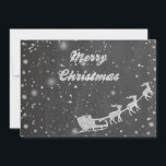 Chalkboard-jul | Vintage Jultomten Sleigh Julkort<br><div class="desc">Ren och enkel julkort med Jultomten i sömnen med hans flygande renar. Finns som ett platt,  vikat kort och vykort. Önska er alla God jul och Gott nytt år!</div>