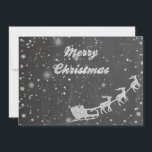 Chalkboard-jul | Vintage Jultomten Sleigh Julkort<br><div class="desc">Ren och enkel julkort med Jultomten i sömnen med hans flygande renar. Finns som ett platt,  vikat kort och vykort. Önska er alla God jul och Gott nytt år!</div>