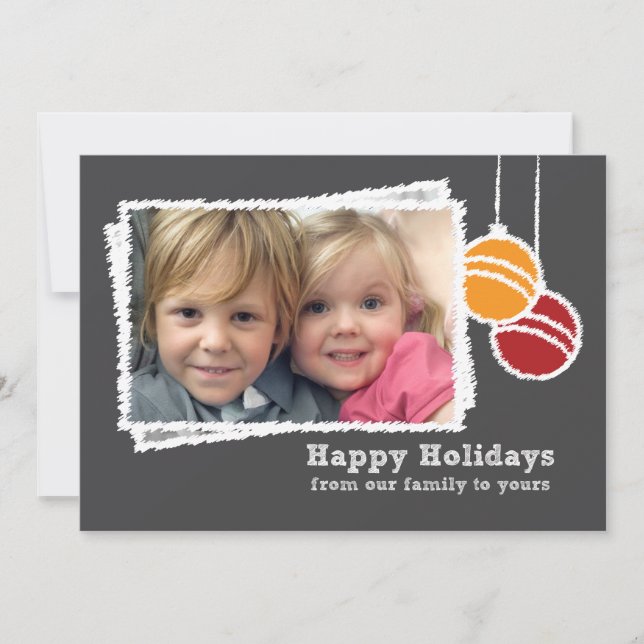 Chalkboard-julfoto-Helgdag Julkort (Framsida)