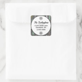 Chalkboard Julgranar and Houses Rosa Gult Fyrkantigt Klistermärke