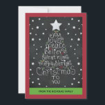 Chalkboard-julklappad - Familjefoto Julkort<br><div class="desc">Sprid helgdag cheer i stil med det här trendig vintage svarta schalkboard-stil-julkortet... med Modern hand-lettrat chalk-konst Julgran-design innehåller ord: glädje ・ kärlek ・ frid ・ tro ・ tyst natt ・ God och ljus ・ Jul till dig Original-hantering av internationell artist, JoDina Williams. —>>> Anpassa med familj namn på framsidan, lägg...</div>