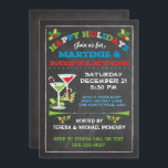 Chalkboard-jultomten och Martinis PARTY Inbjudningar<br><div class="desc">Kasta en Helgdag-cocktail party med den här söta inbjudan! Mistletoe,  polkagrisar och Martinis har en kritbakgrund. McBooboos illustration av hand plockade. Bakgrund,  inte oren svart</div>