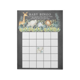 Chalkboard jungle Animals Baby Shower Bingo Game Anteckningsblock