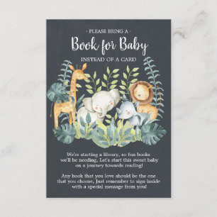 Chalkboard Jungle Baby Shower Bok för Baby-kort Tilläggskort