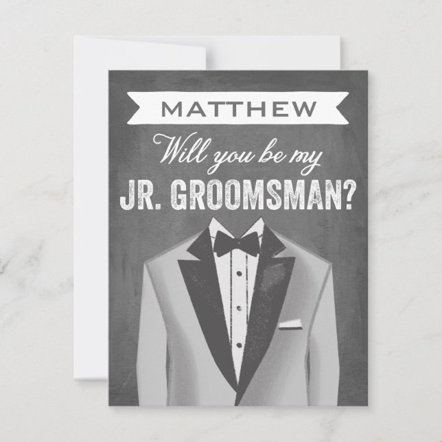 Chalkboard Junior Groomsman | Groomsman Inbjudningar (Framsida)