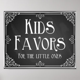Chalkboard Kids (söt bord) Skriv ut Poster