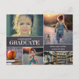 Chalkboard Kindergarten Student Photo Collage Meddelande Vykort