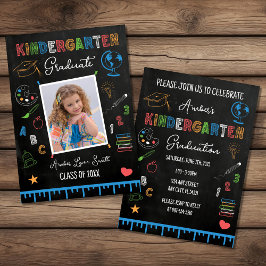 Chalkboard Kindergarten Studenten Photo Inbjudningar