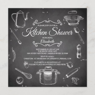 Chalkboard Kitchen Inbjudningskort för möhippan