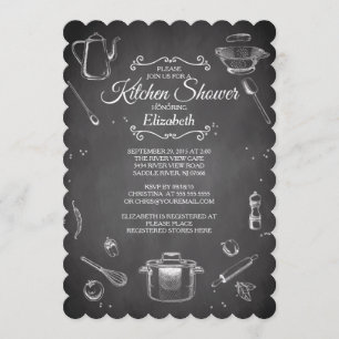 Chalkboard Kitchen Inbjudningskort för möhippan