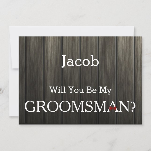 Chalkboard kommer du att vara vår Groomsman Inbjudningar (Framsida)