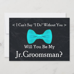 Chalkboard kommer du bli min Jr.Groomsman Inbjudningar