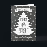 Chalkboard-kort för granne-God jul Helgkort<br><div class="desc">God jul hälsningskort för din granne med mönster,  julgran och snöflingor,  rustiskt kalkkort. Önska din granne väl den här julhelgen med det här snyggtens hälsningskort.</div>