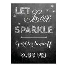 Chalkboard, låt kärlek sparkler bröllop poster
