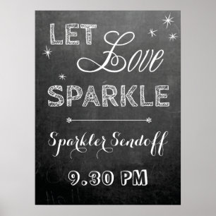Chalkboard, låt kärlek sparkler bröllop poster