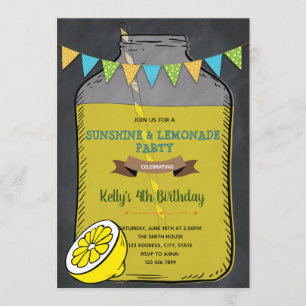 Chalkboard lemonade bbq picnic party inbjudningar