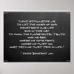 Chalkboard Lent betyder påve Benedict XVI Påsk Poster