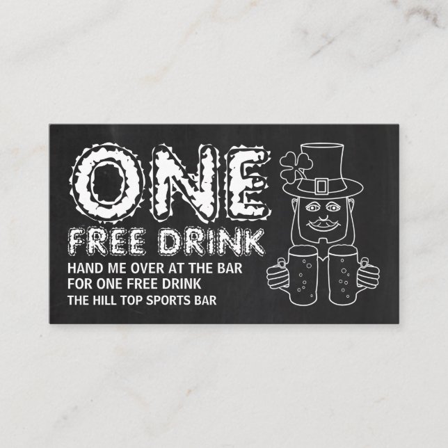 Chalkboard Leprechaun, Biljett (Framsida)