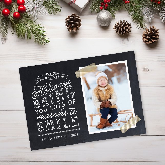 Chalkboard Lettering Helgdag Photo Card (Skapare uppladdad)