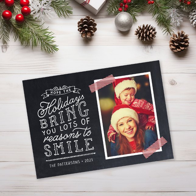 Chalkboard Lettering Helgdag Photo Card (Skapare uppladdad)