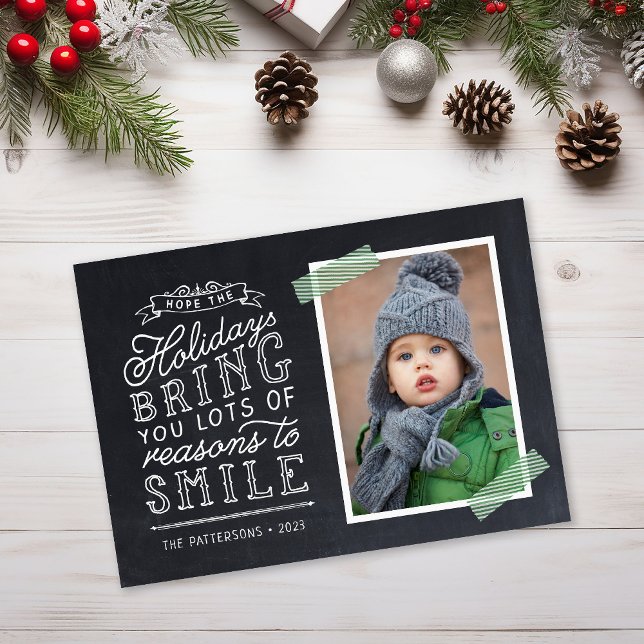 Chalkboard Lettering Helgdag Photo Card (Skapare uppladdad)