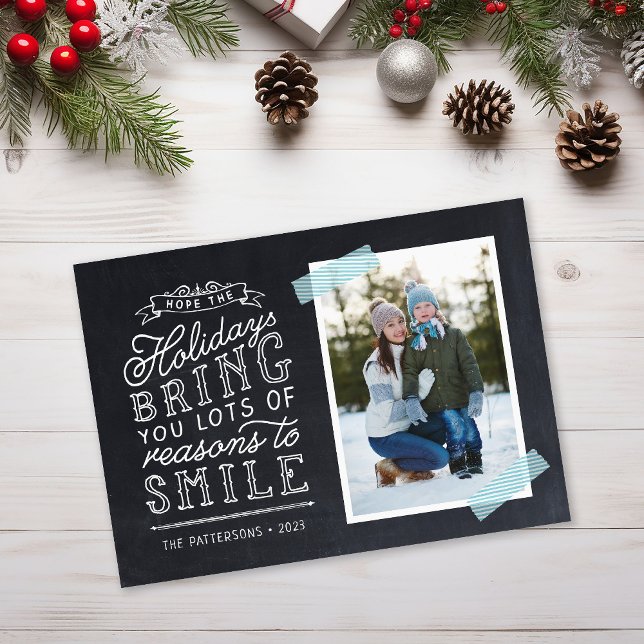 Chalkboard Lettering Helgdag Photo Card (Skapare uppladdad)