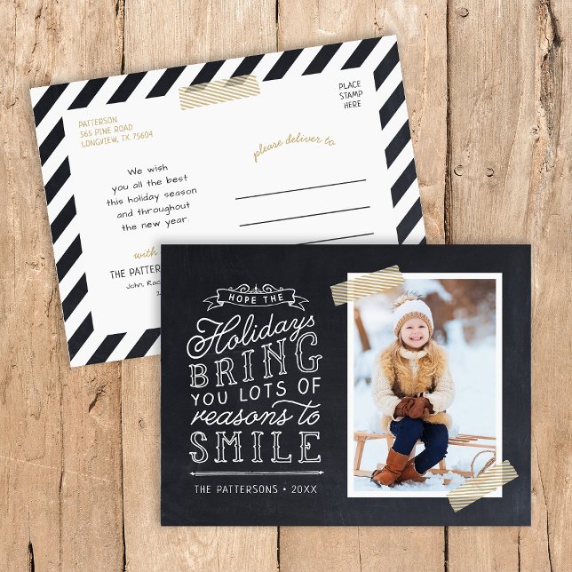 Chalkboard Lettering Helgdag Photo Card Helg Vykort (Skapare uppladdad)