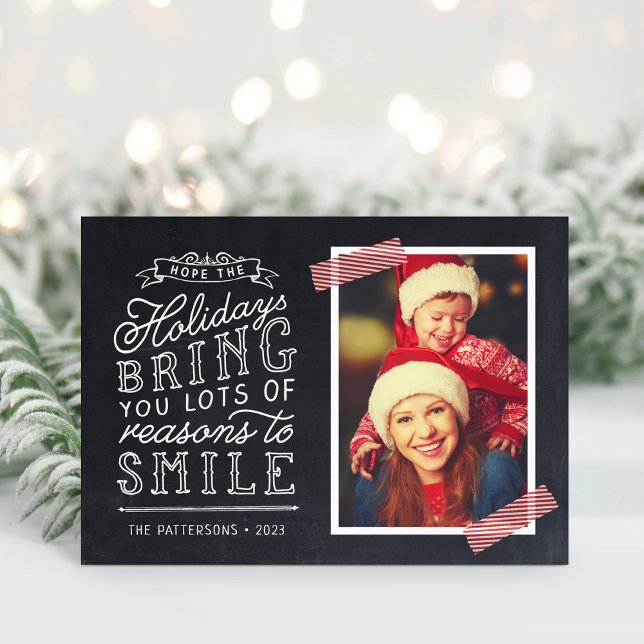 Chalkboard Lettering Helgdag Photo Card Helgkort (Skapare uppladdad)