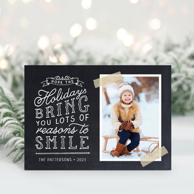 Chalkboard Lettering Helgdag Photo Card Helgkort (Skapare uppladdad)