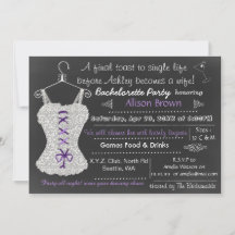 Chalkboard lila Lingerie Shower Bachelorette