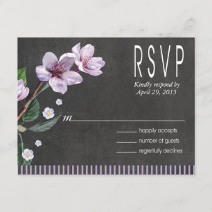 Chalkboard Lilac Watercolor Flowers OSA Kort