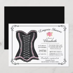 Chalkboard Lingerie Inbjudningskort för möhippan