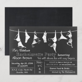 Chalkboard Lingerie Shower Bachelorette-inbjudan Inbjudningar