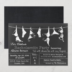Chalkboard Lingerie Shower Bachelorette-inbjudan Inbjudningar