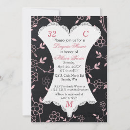 Chalkboard Lingerie Shower Bachelorette-inbjudan Inbjudningar