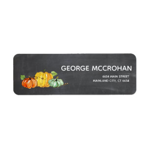 Chalkboard Little Pumpkin Halloween Returadress Etikett