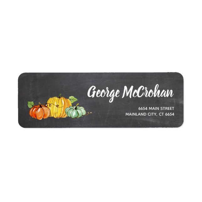 Chalkboard Little Pumpkin Halloween Returadress Etikett (Framsidan)