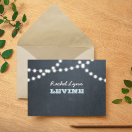 Chalkboard Ljus Aqua Note Card Inbjudningar