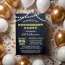 Chalkboard Ljus Guld Pension Party