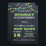 Chalkboard Ljus Helgdag Houseuppvärmningsinbjudan Inbjudningar<br><div class="desc">Denna inbjudan till den ryska Chicen är perfekt för alla helgdag som värmer upp hushållen i party. Varje post är helt och hållet anpassade att säga precis vad du vill.</div>