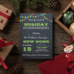 Chalkboard Ljus Helgdag Houseuppvärmningsinbjudan Inbjudningar<br><div class="desc">Denna inbjudan till den ryska Chicen är perfekt för alla helgdag som värmer upp hushållen i party. Varje post är helt och hållet anpassade att säga precis vad du vill.</div>