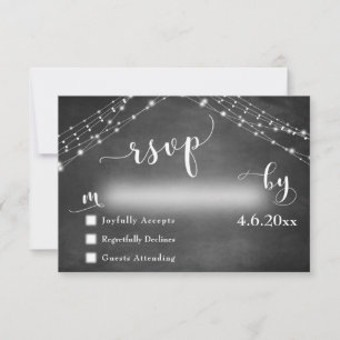 Chalkboard & Ljus med Bröllop Calligraphy OSA Kort