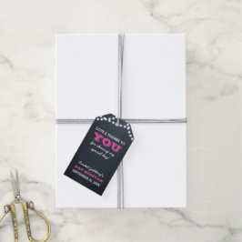 Chalkboard Ljus Mörk Rosa Bat mitzvah Tack Presentetikett