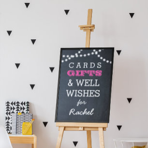 Chalkboard Ljus Mörk Rosa Gift Bord-tecken Poster