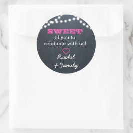 Chalkboard Ljus Mörk Rosa Sweet Treat Sticker Runt Klistermärke