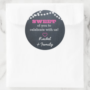 Chalkboard Ljus Mörk Rosa Sweet Treat Sticker Runt Klistermärke
