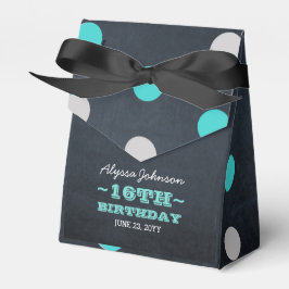 Chalkboard Ljus Teal 16:e födelsedag Presentaskar