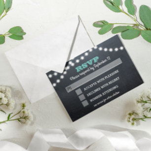 Chalkboard Ljus Teal Bat mitzvah Entree OSA Kort